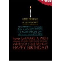 Vertical Black Happy Birthday Everyday Greeting Card (5"x7")