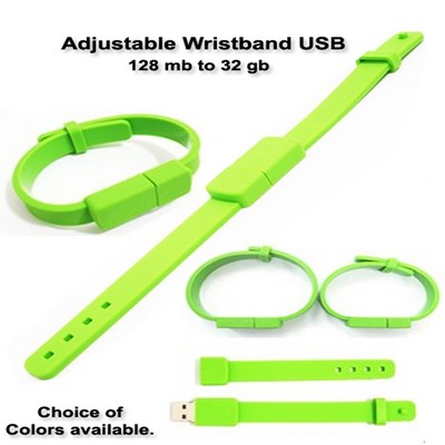 Adjustable Wristband Flash Drive - 16 GB Memory