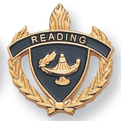 1" Enameled Reading Academic Award Pin