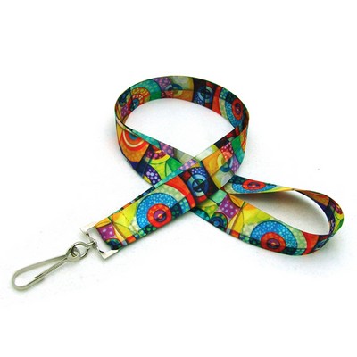 7/8" Digitally Sublimated Lanyard w/ J Hook