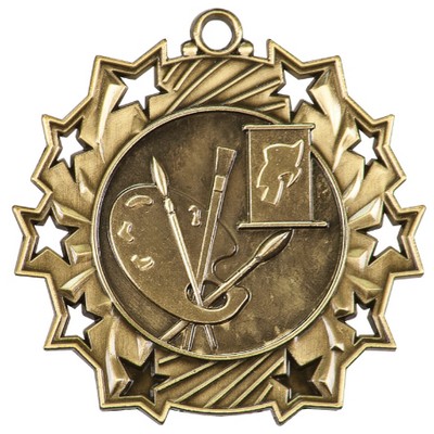 Ten Star Art Medal - 2-1/4"