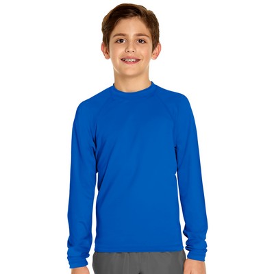 Youth Long Sleeve Rash Guard - Royal Blue