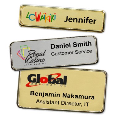 Executive Metal Name Tag w/ Framed Edge (2.75"x0.75")