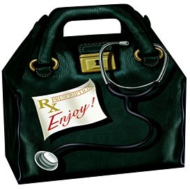 Doctor's Bag Themed Gable Gift Basket Box (8½"x5"x5½")