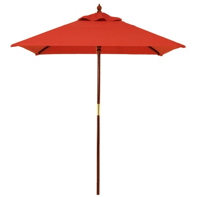 US Made 6 1/2' Square (9' Diagonal) Commercial Hardwood Frame 8 Panel Market Umbrella