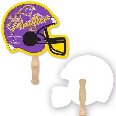 Football Helmet Shape Full Color Single Sided Paper Hand Fan