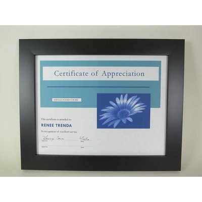 Matte Black Wood Certificate Frame - 8.5x11