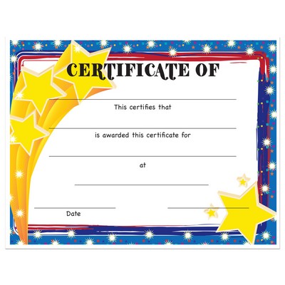 Stock Award Certificates - Stars Design