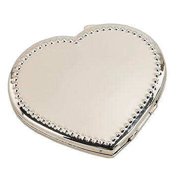 Beaded Heart Compact Mirror