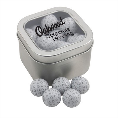 Window Tin w/Chocolate Golf Balls