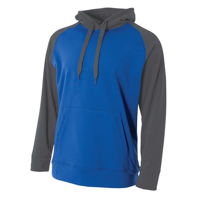 A4 Men's Color Block Poly Tech Fleece Hoodie