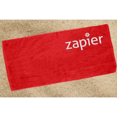 Velour Beach Towel 30X60 - Red (IMPRINTED)