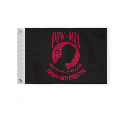 POW MIA Flags 12x18 inch (black & red)