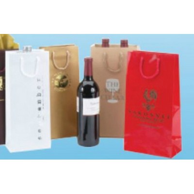 Gloss Euro Tote Wine Bag w/ Rope Handles (6 1/2"x3 1/2"x13")