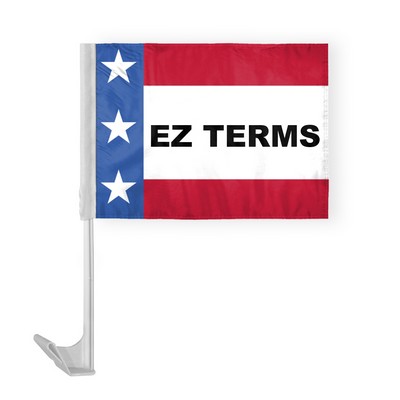 Patriotic EZ Terms Car Flags 12x16 inch