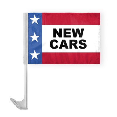 Patriotic New Cars Car Flags 12x16 inch