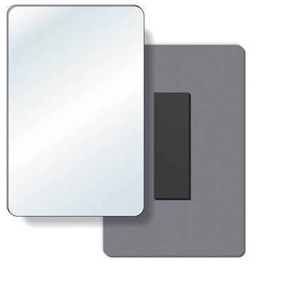 .040 Shatterproof Copolyester Plastic Mirror / with magnetic back (2.75" x 4.25"), Non-imprinted