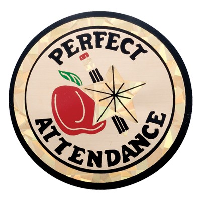 2" Perfect Attendance Mylar Medallion Insert Disc