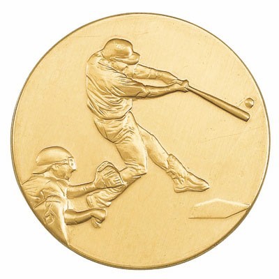 2" Baseball Batter Stamped Medallion Insert Disc