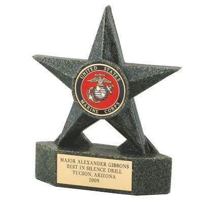 Metallic Sparkle Black Resin Star Trophy w/2" Insert Space (7" x 5¾")