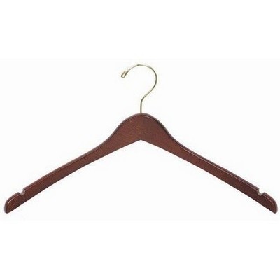 Contoured Brass Wooden Coat Hanger