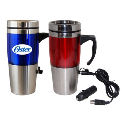 16 Oz. Dual Auto/USB Heated Travel Mug