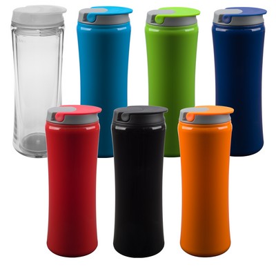 14 Oz. Flip Top Double Wall Acrylic Tumbler Cup