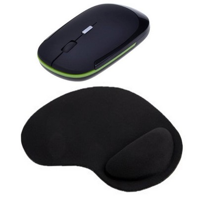 Kidder 2.4GHz Wireless Mouse + Wrist Rest Mouse Pad