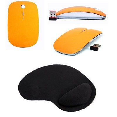 Kidder 2.4GHz Wireless Mouse + Wrist Rest Mouse Pad