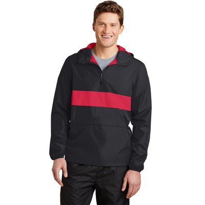 Sport-Tek® Men's Zipped Pocket Anorak Jacket