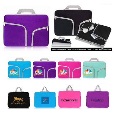 Kidder Neoprene Case for 13" Laptop Tablet Notebook with handle (Purple)