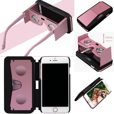 Virtual Reality viewer cell phone case and phone stand all in one