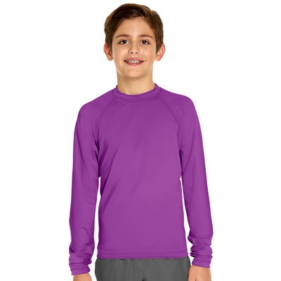 Youth Long Sleeve Rash Guard - Purple