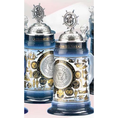 US Navy History Stein Mug