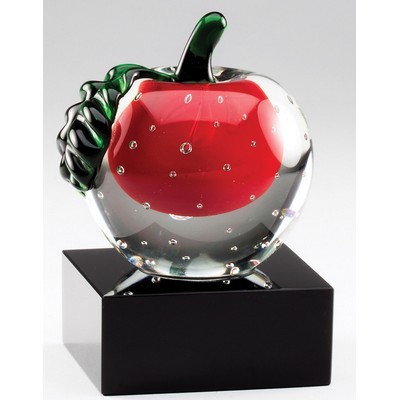 Rosy Red Crystal Apple Award - 5'' H