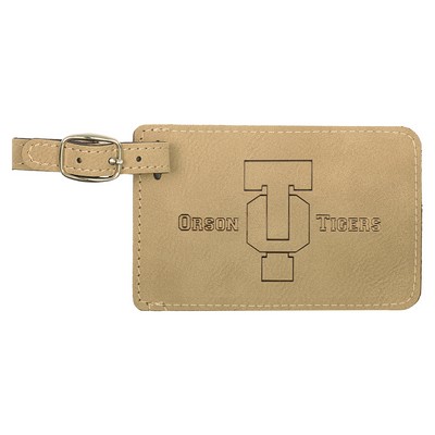 Leatherette Luggage Tag - Light Brown