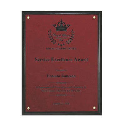 Classic Leatherette on Black Plaque - Rose