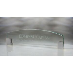 Jade Glass Name Plate With Corners