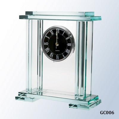 Jade Glass Royal Palace Clock, Black Face and Roman Numerals