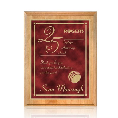 Erindale/Contempo Plaque - Red Alder/Red 7"x9"