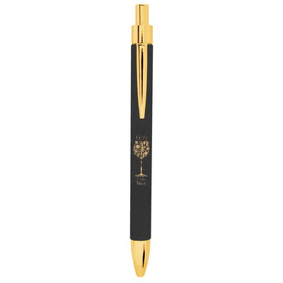 Black/Gold Leatherette Pen