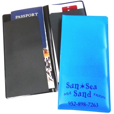 Travel/Insurance Document Holder w/2 Opaque Pockets Inside 4 3/8 x 9 1/4