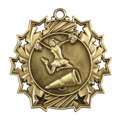 2.25" Ten Star Cheer Medal