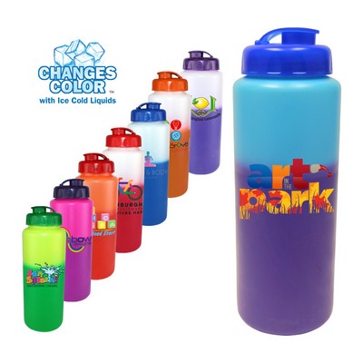 32 Oz. Mood Sports Bottle w/Flip Top Cap (Full Color Digital)