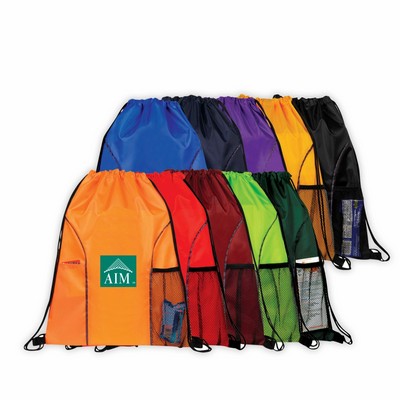 Dual Pocket Drawstring Backpack