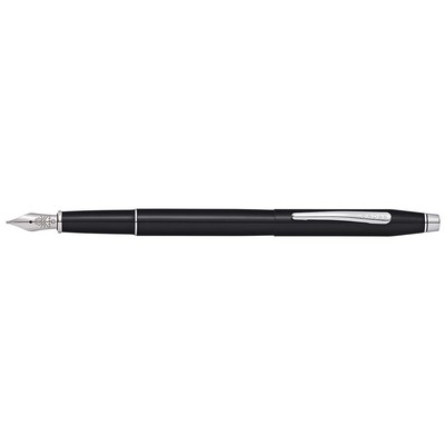 Cross Classic Century Black Lacquer Fountain Pen/ Chrome Appts