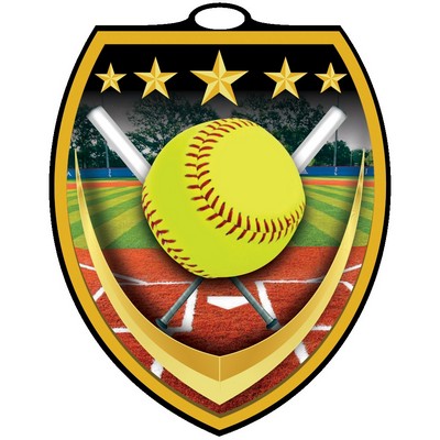 Vibraprint® Shield Softball Medallion (3")