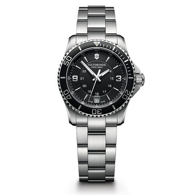 Swiss Army Maverick Black Dial Black Bezel Stainless Steel Bracelet Small