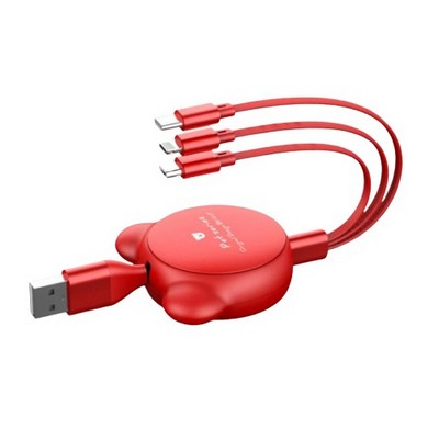 3 in 1 Charging Cable Retractable USB Charging Cable