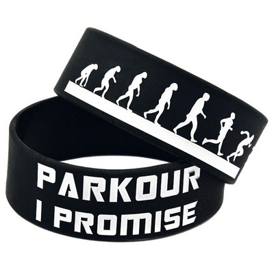 1" Wide Screen Printed Silicone Wristband